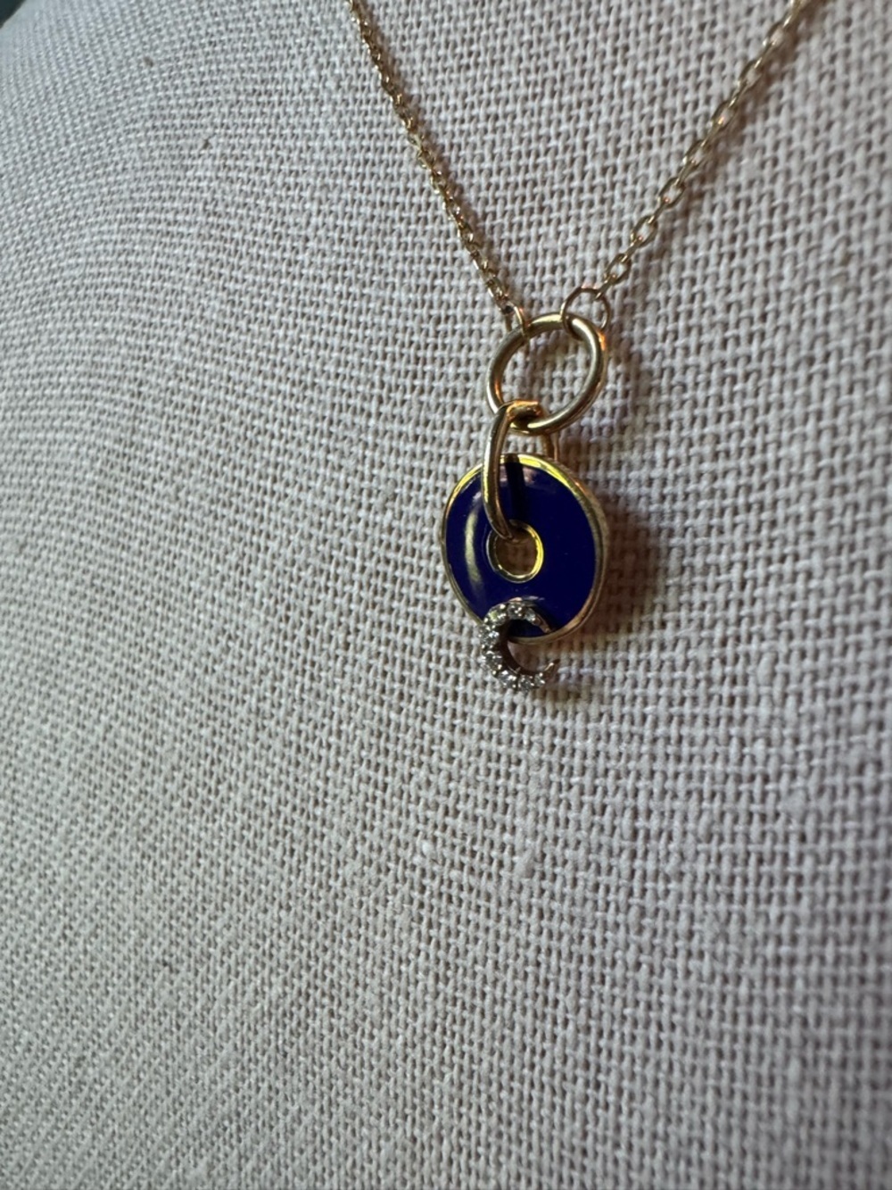 Foundrae Blue Crescent - Karma Disc Necklace - Picture 5 of 13